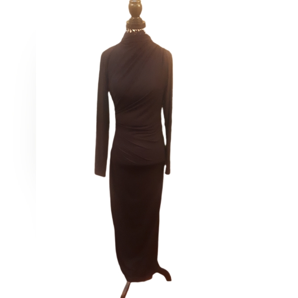 New Zara Black Gathered Maxi Dress